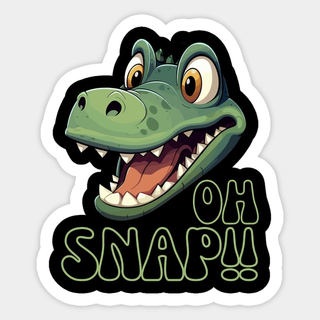 Oh Snap Alligator Design Sticker by BrushedbyRain